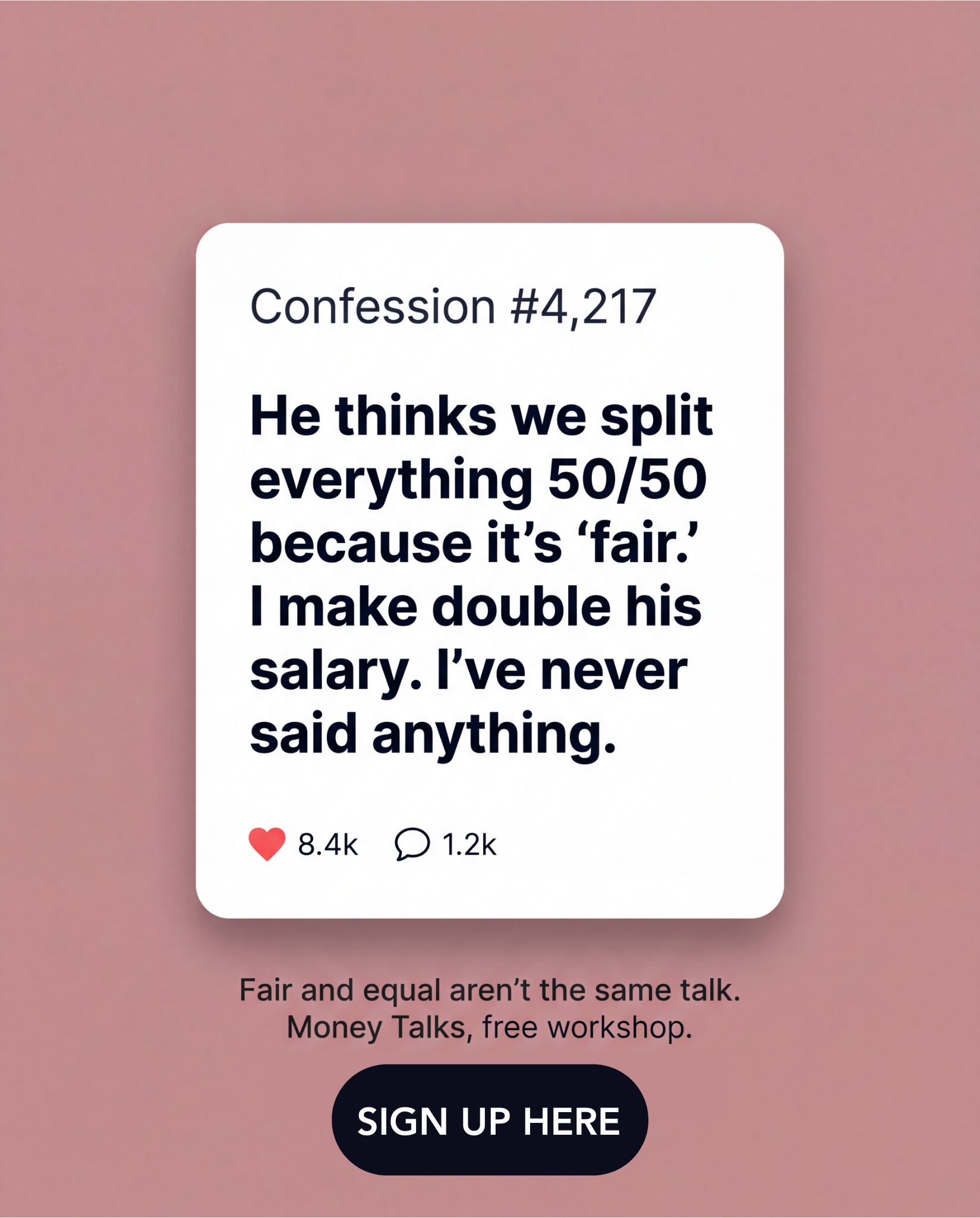 Static ad: anonymous confession card